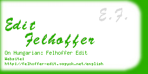 edit felhoffer business card